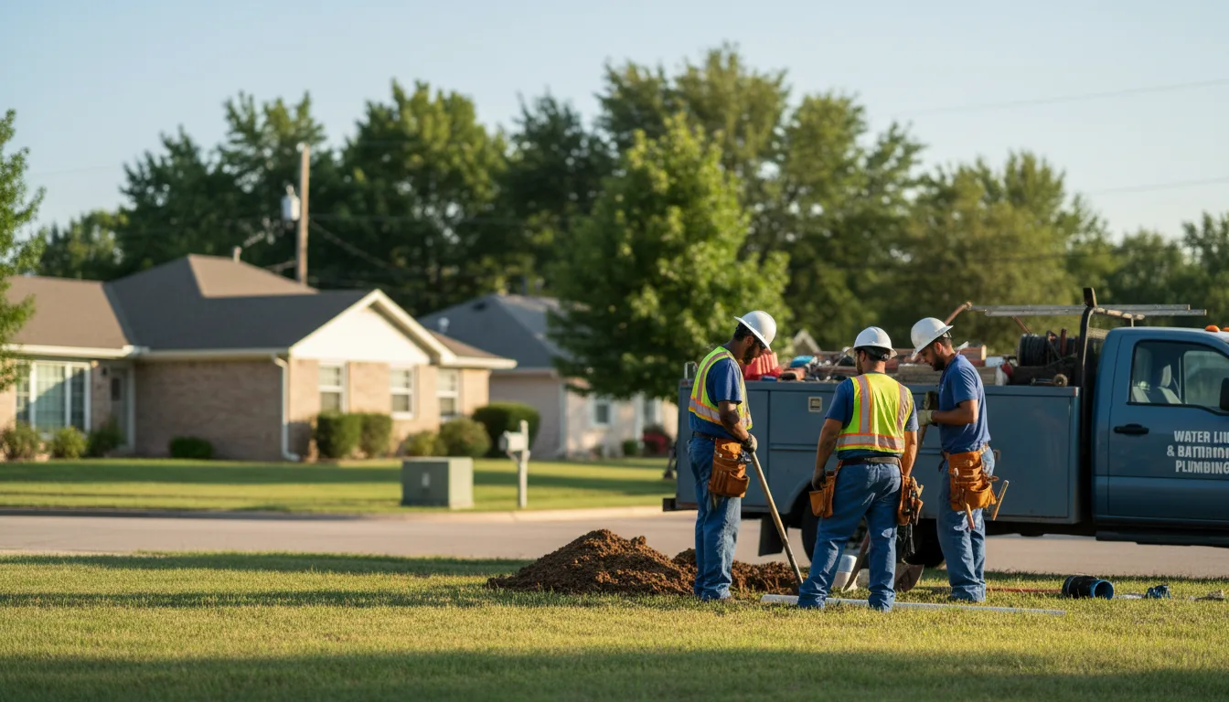 Residential water line and bathroom plumbing service in Hedrick, IA